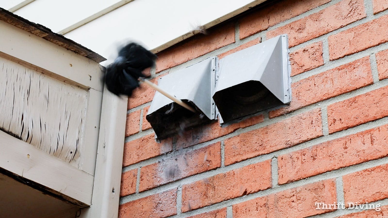 Cleaning the exterior dryer vent. - 7 Home Maintenance Tasks - Thrift Diving