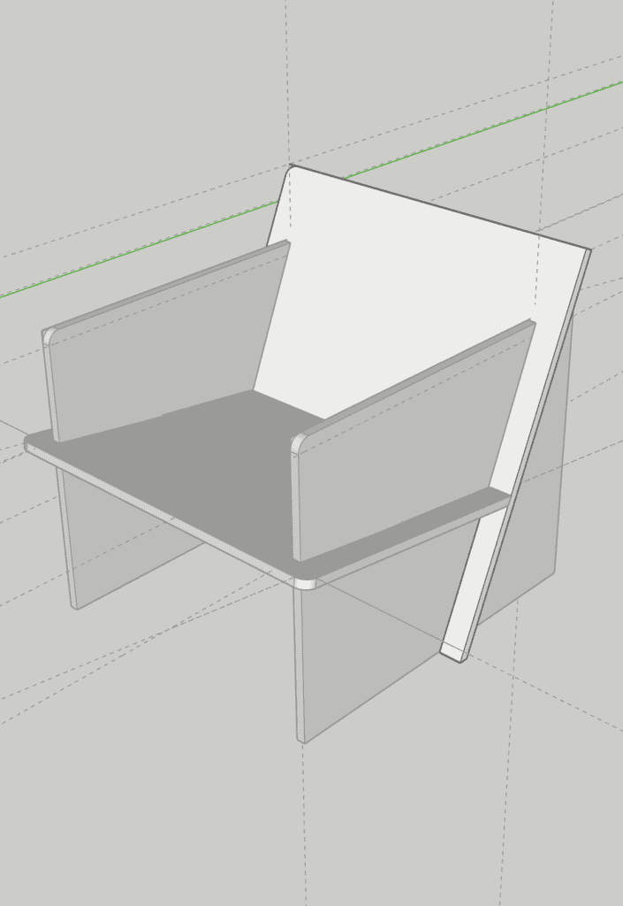 Modern chair - How to build in Sketchup - Thrift Diving