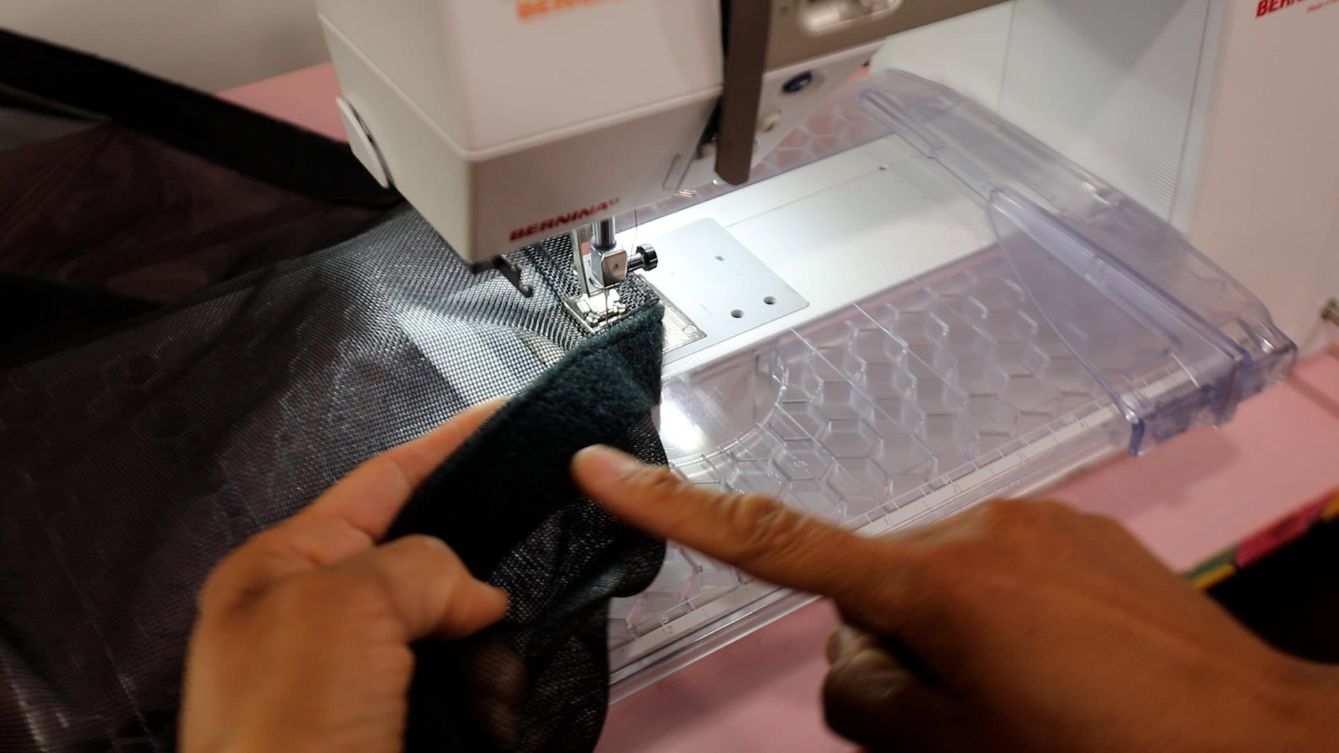 How to Make DIY Gazebo Screens - Sew Velcro Outdoor Extreme onto gazebo panel.