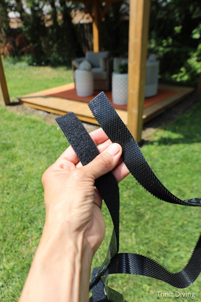 How to Make DIY Gazebo Screens - Use Velcro Brand Outdoor Extreme to make gazebo screens.
