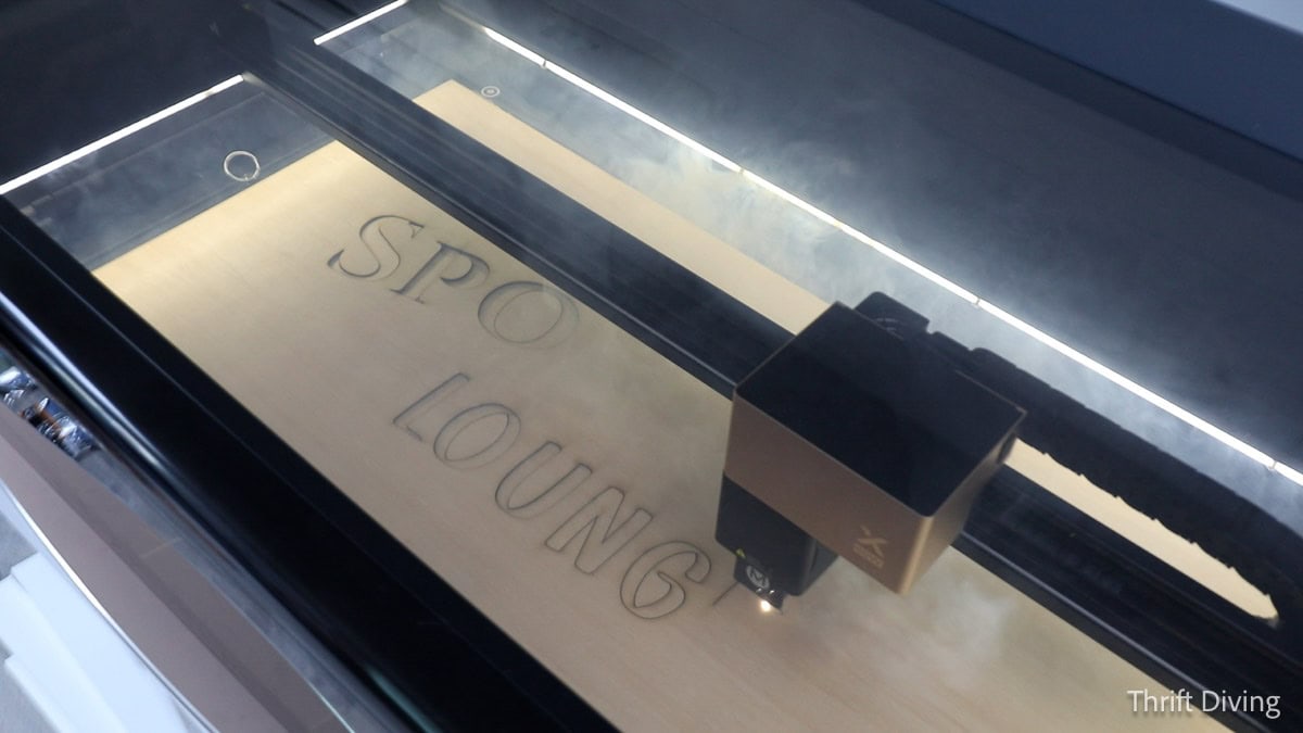 xTool P3 laser engraver making a custom Halloween sign.