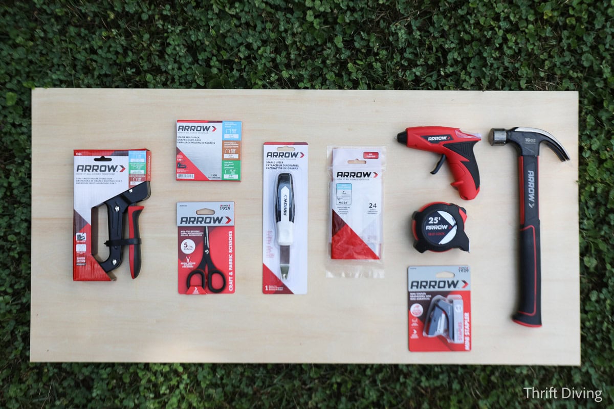 Arrow Tool Group tools, staplers, glue guns, and more, to hang holiday lighting.