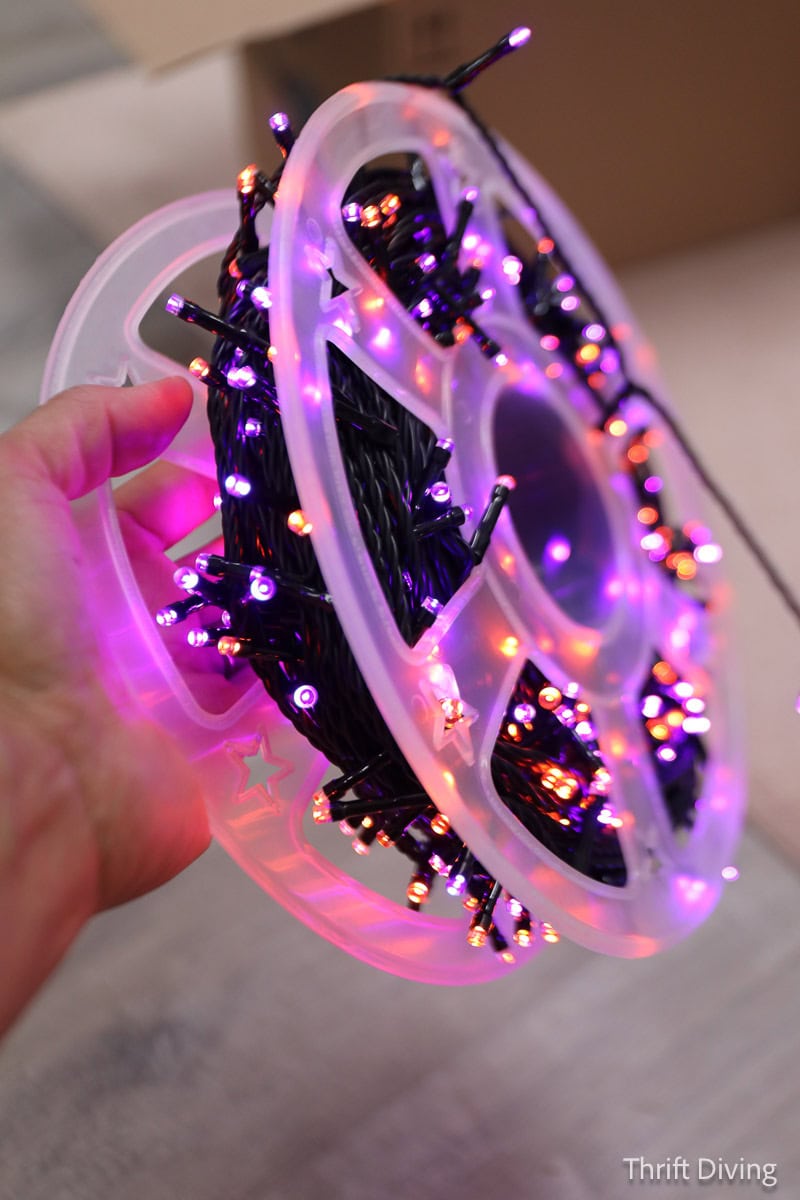 Use Halloween lights for outdoor decor.