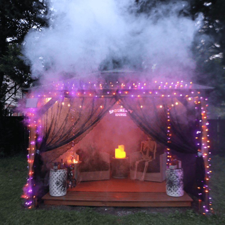 I Turned My Screened Gazebo into a Halloween SpookEasy Lounge!